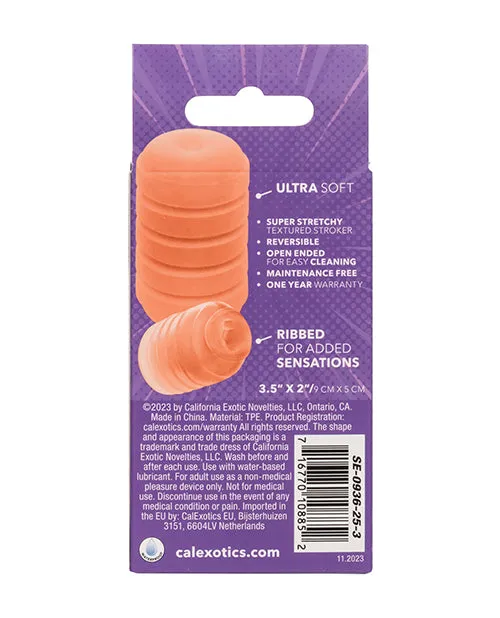 California Exotic Novelties Male Sex Toys Pop Sock Ribbed Masturbator Orange
