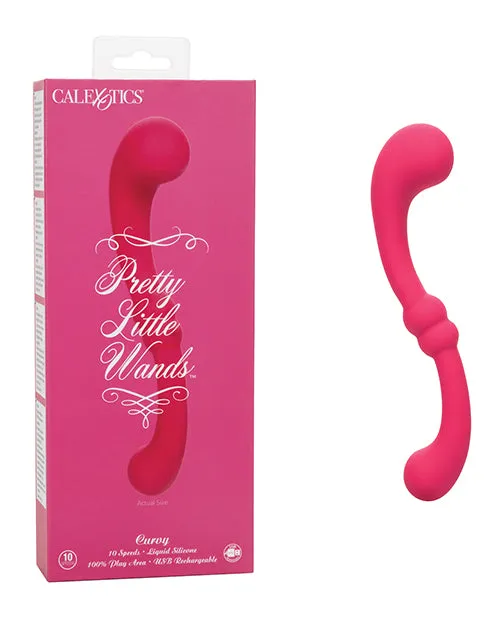 California Exotic Novelties Vibrators Pretty Little Wands Curvy Massager Pink