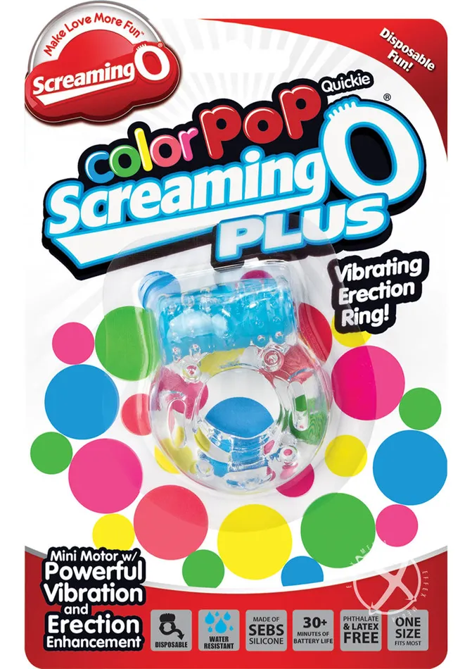 Color Pop Quickie Screaming O Plus Vibrating Ring Silicone Cock Ring Color Pop Male Sex Toys Color Pop Quickie Screaming O Plus Vibrating Ring Silicone Cock Ring Color Pop Male Sex Toys