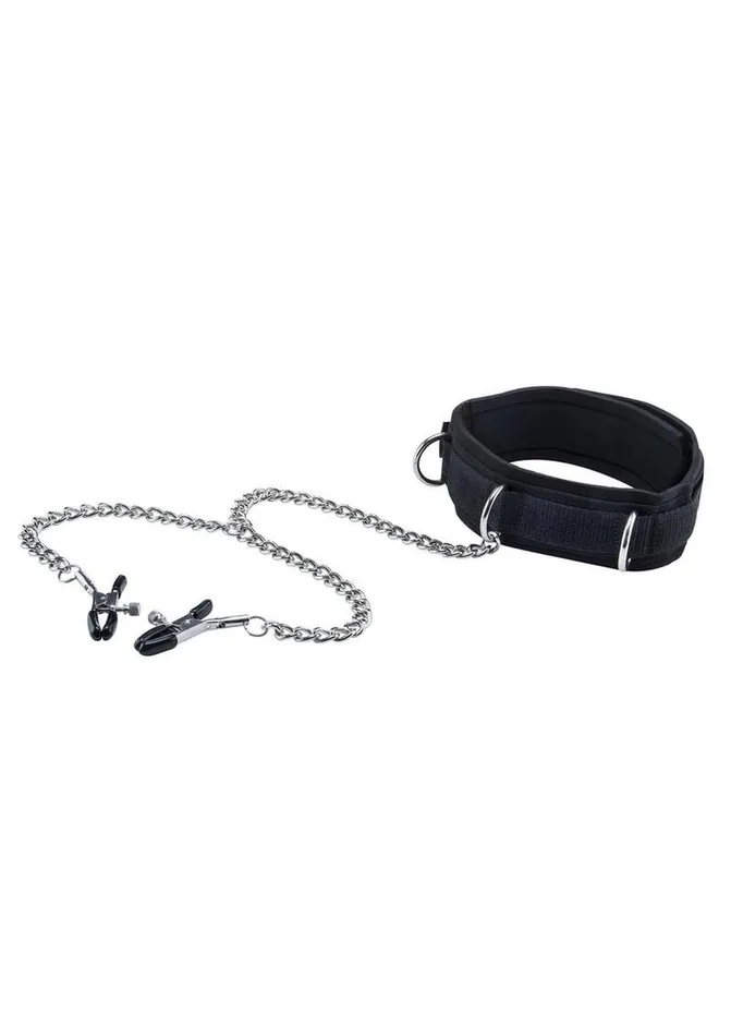 Couples Ouch Ouch Velcro Collar with Nipple Clamps