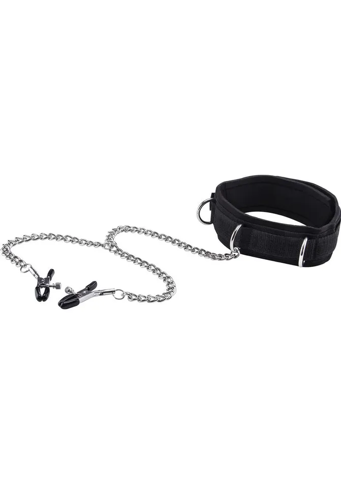 Couples Ouch Ouch Velcro Collar with Nipple Clamps