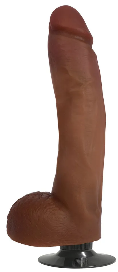 Curve Toys Female Sex Toys 10 Bareskin Vibrating Dildo With Balls Latte