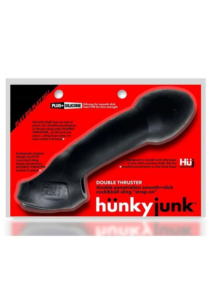 Dildos Hunkyjunk Double Thruster Textured Double Penetrator Sling Hunkyjunk
