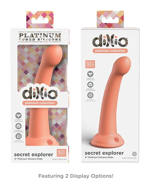 Dildos Pipedream Products Dillio Platinum 6 Secret Explorer Silicone Dildo Peach