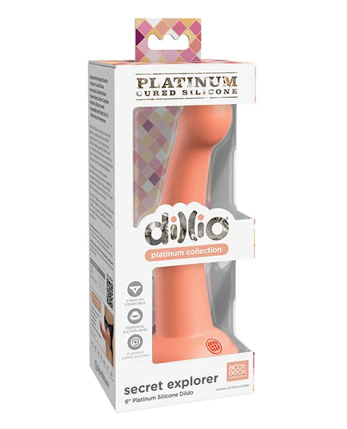 Dildos Pipedream Products Dillio Platinum 6 Secret Explorer Silicone Dildo Peach