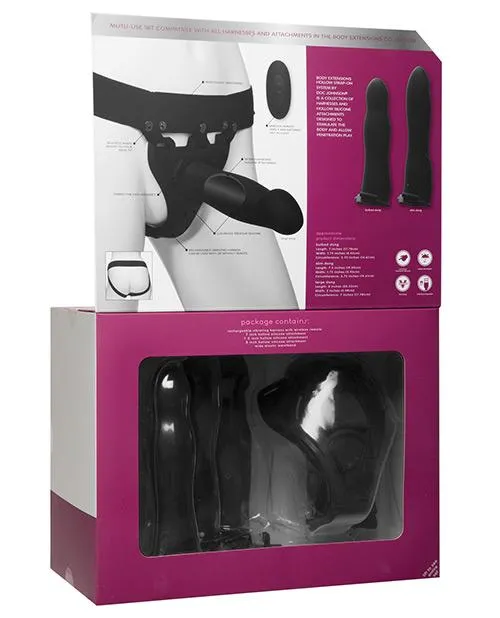 Doc Johnson Body Extensions Hollow Silicone Vibrating 4 Piece StrapOn Set Female Sex Toys