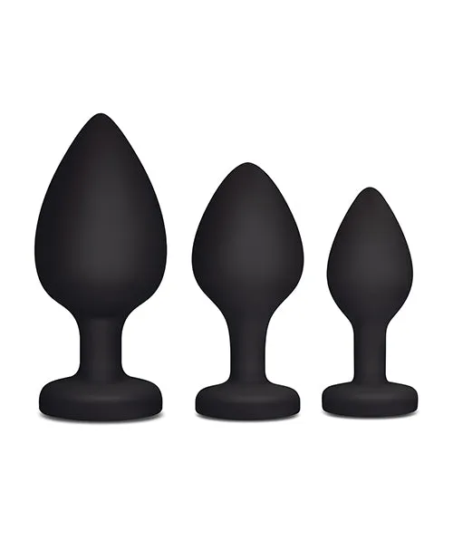 Electric Eel INC Gemsations Silicone Bling Bling Heart Anal Training Kit Black Anal