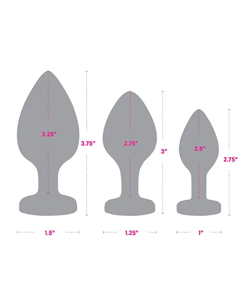 Electric Eel INC Gemsations Silicone Bling Bling Heart Anal Training Kit Black Anal