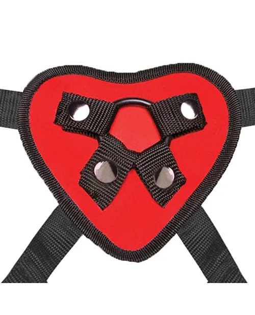 Electric Eel INC Lux Fetish Red Heart Strap On Harness Set Female Sex Toys