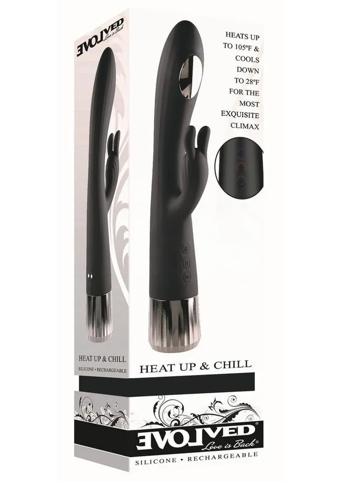 Evolved Vibrators Heat Up and Chill Rechargeable Silicone Heating and Cooling GSpot Dual Stim Vibrator