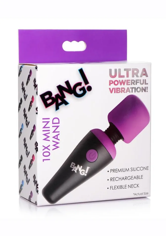Female Sex Toys BANG Bang 10x Vibrating Mini Rechargeable Silicone Wand Massager