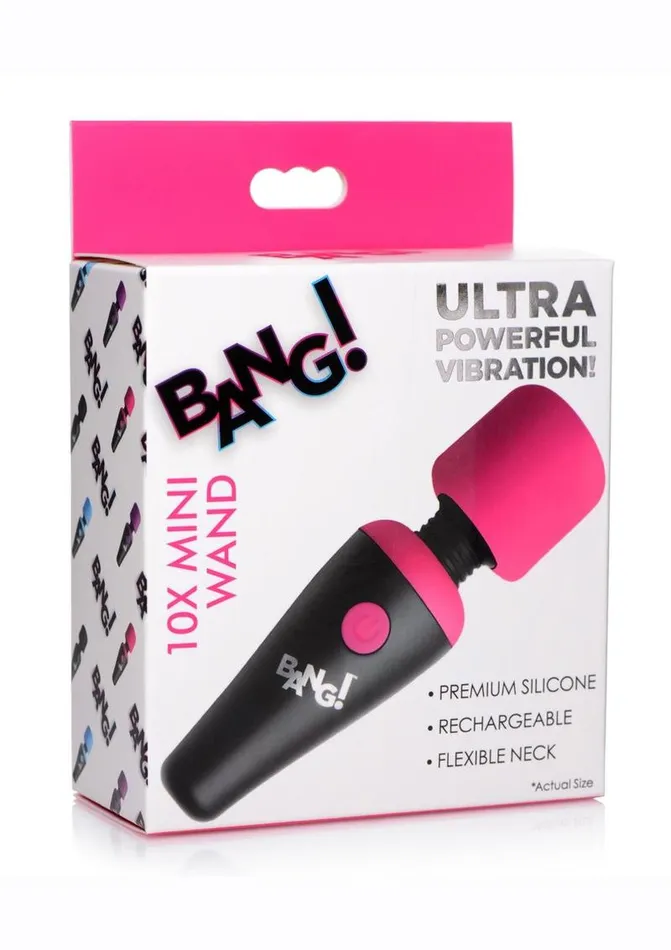 Female Sex Toys BANG Bang 10x Vibrating Mini Rechargeable Silicone Wand Massager