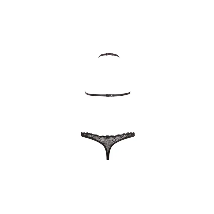 Female Sex Toys Barely Bare Dual Strap Panty Bralette Set Black Barely Bare
