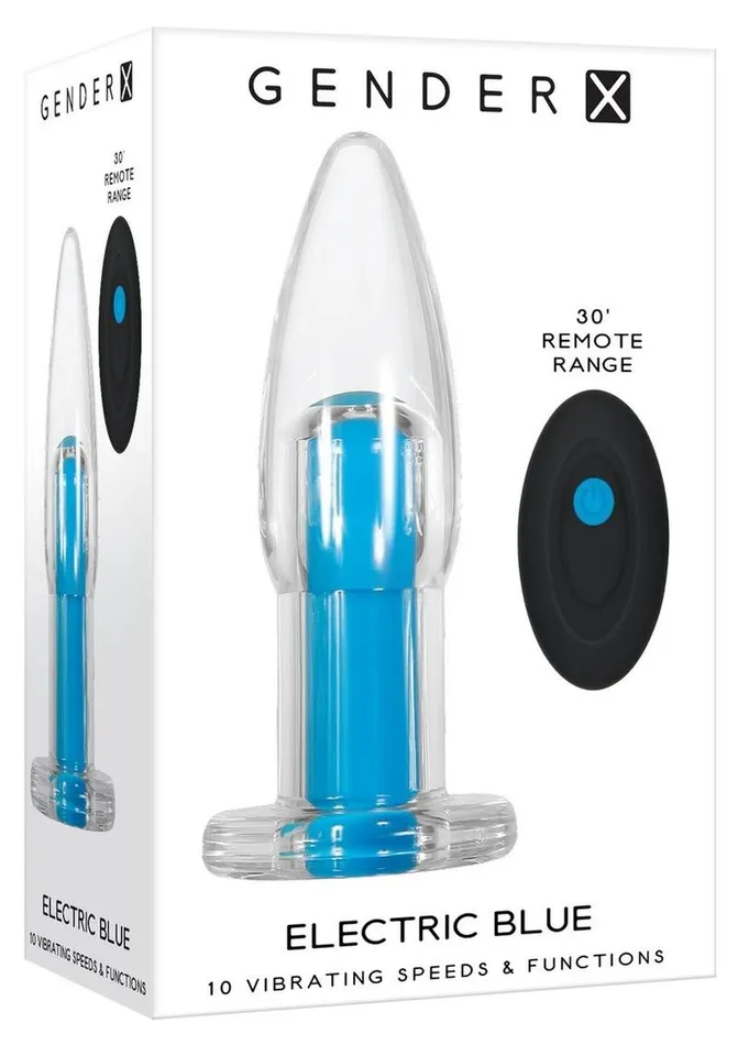 Female Sex Toys Gender X Gender X Electric Blue Silicone Rechargeable Vibrator with Remote Control