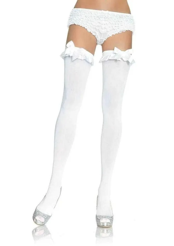Female Sex Toys Leg Avenue Leg Avenue Nylon Over The Knee with Ruffle Bow