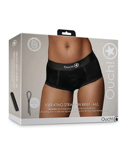 Female Sex Toys Shots America LLC Vibrating Strap On Brief Black ML