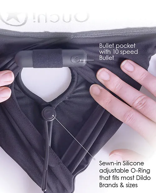Female Sex Toys Shots America LLC Vibrating Strap On Brief Black ML