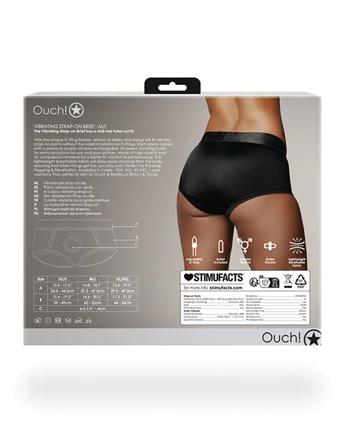 Female Sex Toys Shots America LLC Vibrating Strap On Brief Black ML