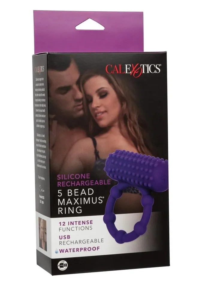 Female Sex Toys Silicone Rechargeable 5 Bead Maximus Couples Ring Couples Enhancers