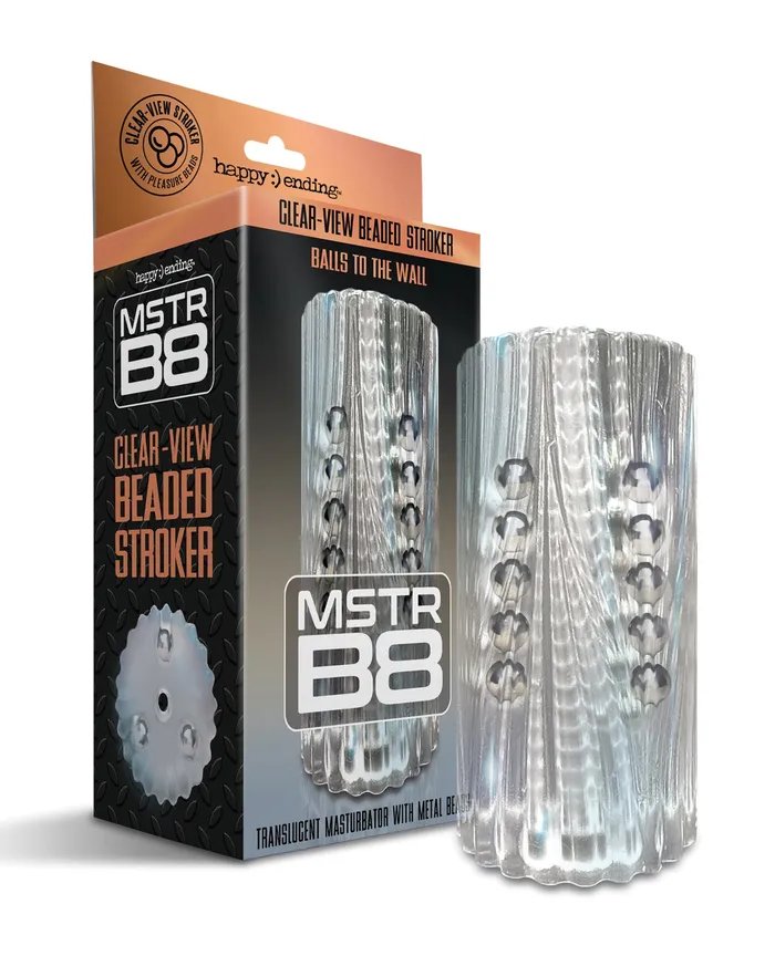 Global Novelties LLC Dildos MSTR B8 Balls to the Wall ClearView Beaded Stroker