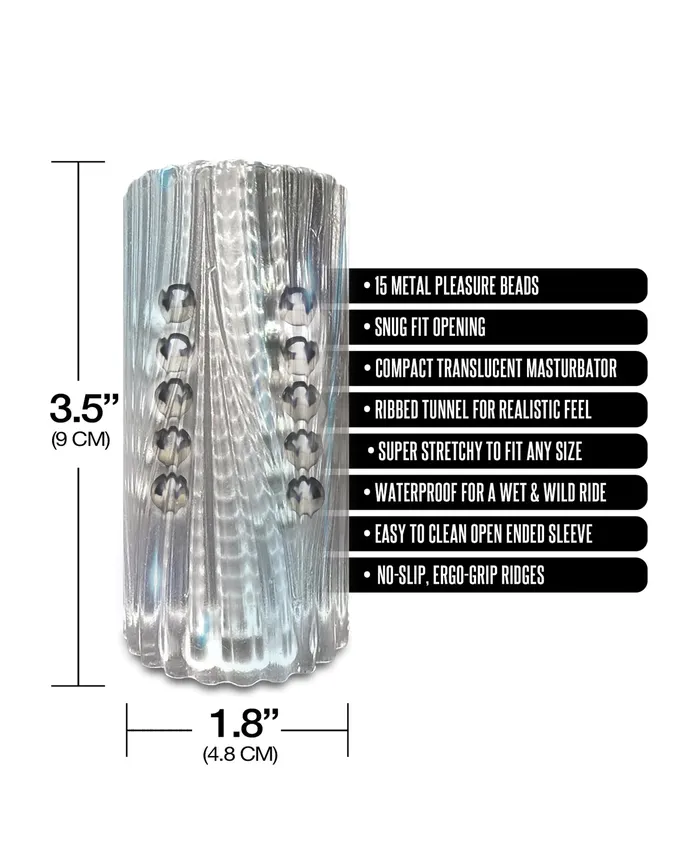 Global Novelties LLC Dildos MSTR B8 Balls to the Wall ClearView Beaded Stroker