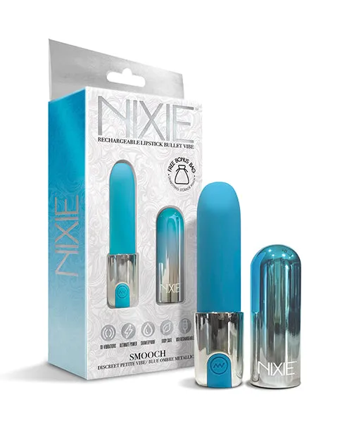 Global Novelties LLC Vibrators Nixie Smooch Lipstick Vibrator Blue Ombre