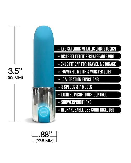 Global Novelties LLC Vibrators Nixie Smooch Lipstick Vibrator Blue Ombre