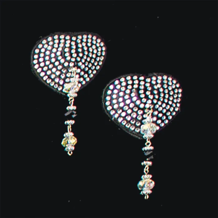 Heart Black Crystal Bead Pasties Bijoux de Nip Anal Heart Black Crystal Bead Pasties Bijoux de Nip Anal
