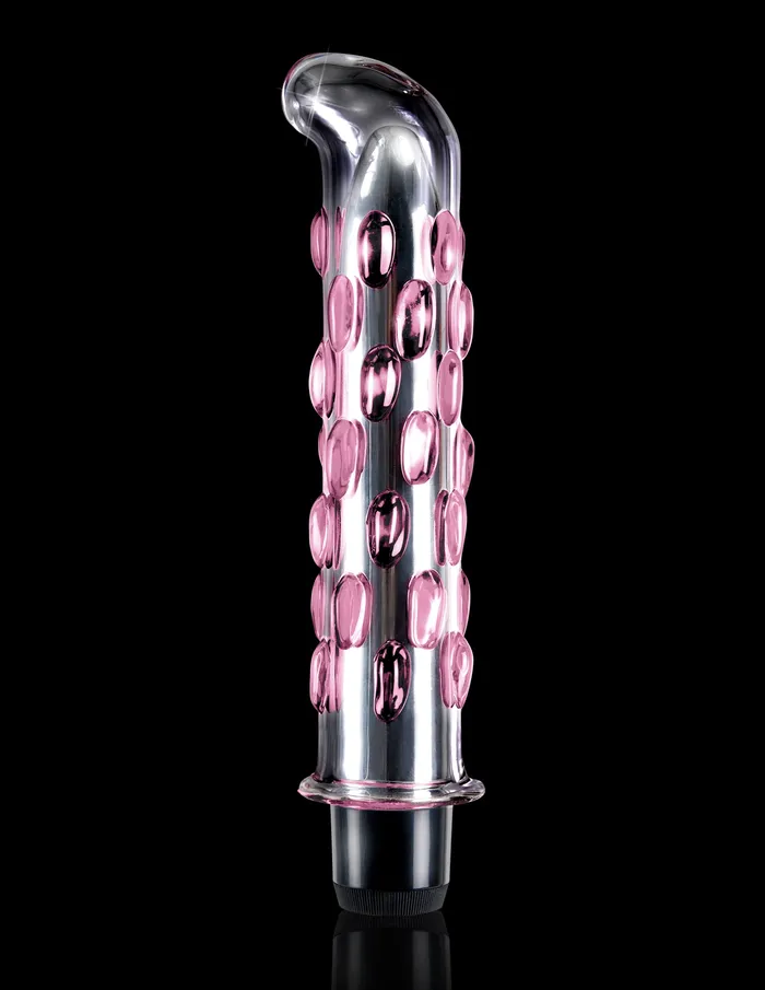 Icicles No 19 75 G Spot Glass Dong w Pink Studs Pipedream Dildos