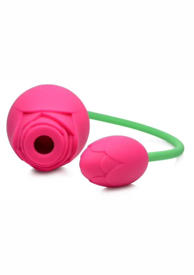 Inmi Bloomgasm Rose Duet 15x Silicone Rechargeable Vibrating and Sucking Clit Stimulator Bloomgasm Male Sex Toys