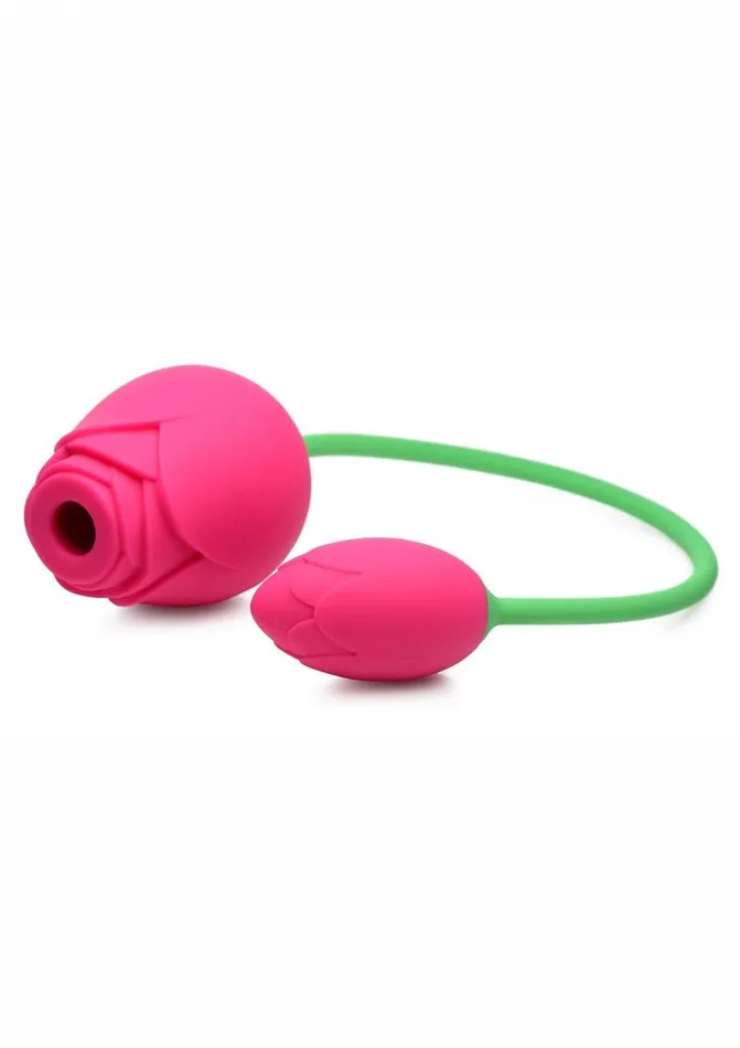 Inmi Bloomgasm Rose Duet 15x Silicone Rechargeable Vibrating and Sucking Clit Stimulator Bloomgasm Male Sex Toys