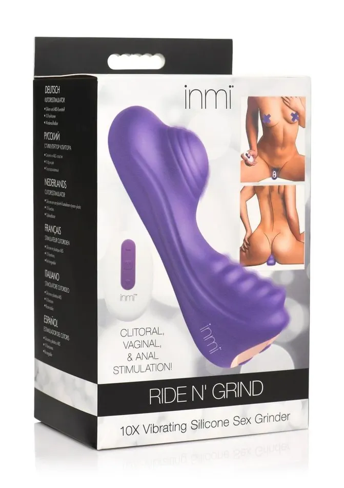Inmi Ride N Grind 10x Vibrating Rechargeable Silicone Grinding Clitoral Stimulator with Remote Control Inmi Female Sex Toys
