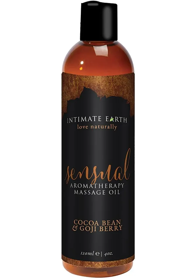 Intimate Earth Sensual Aromatherapy Massage Oil Cocoa Bean and Goji Berry Intimate Earth Couples