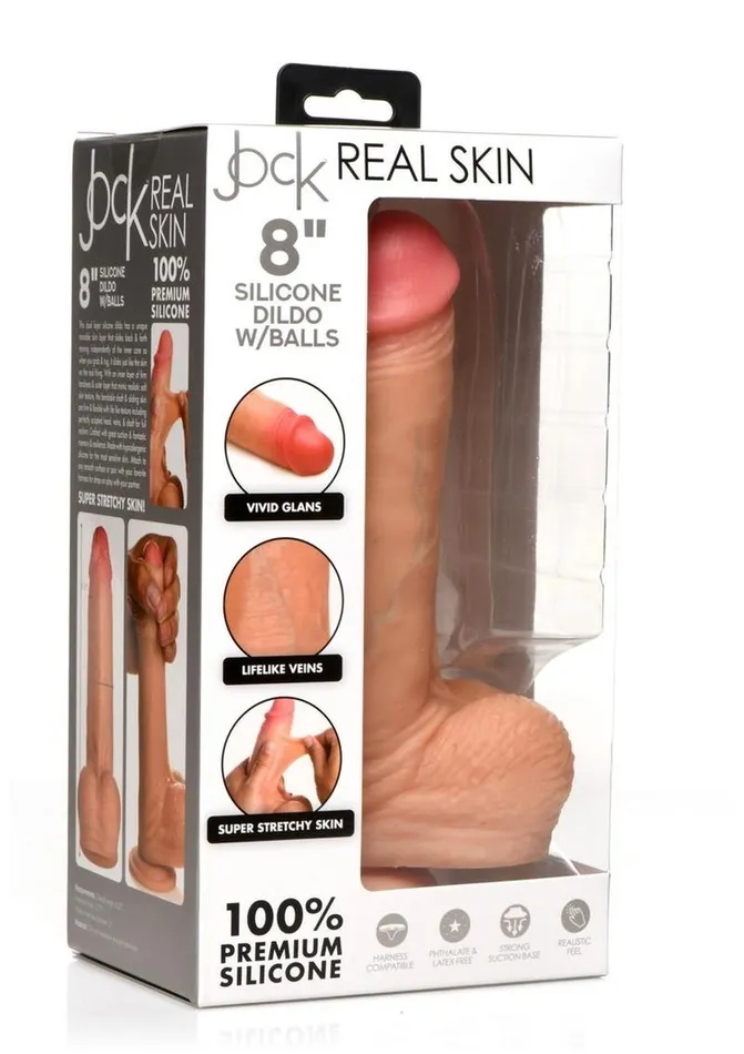 Jock Real Skin Silicone Dildo with Balls Jock Dildos