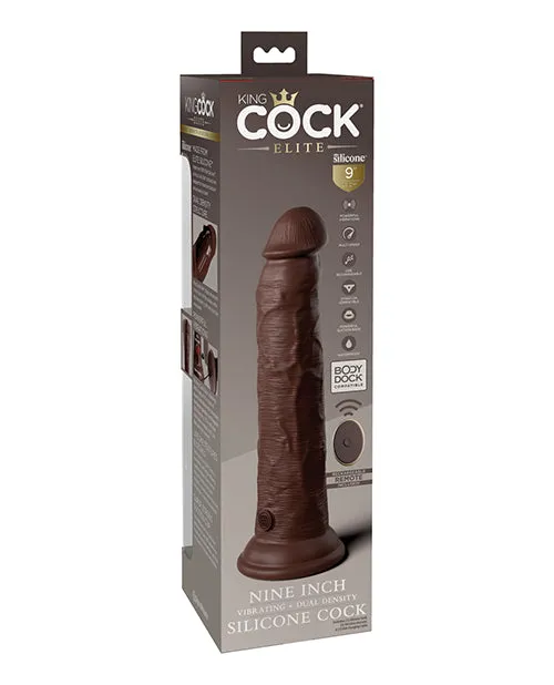 King Cock Elite 9 Vibrating Cock Brown Pipedream Products Female Sex Toys