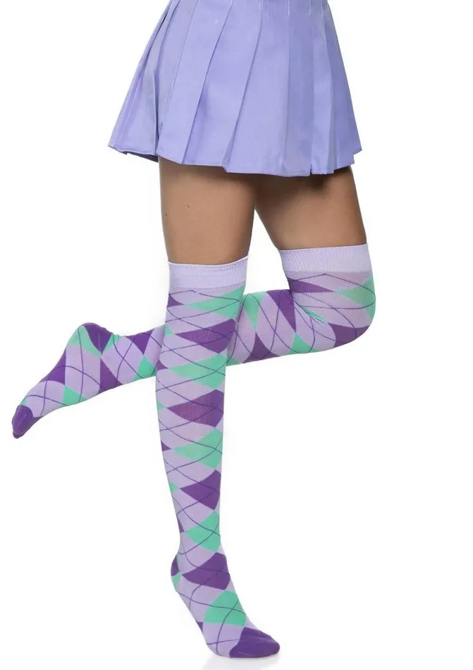Leg Avenue Leg Avenue Argyle Knit Over The Knee Socks Dildos