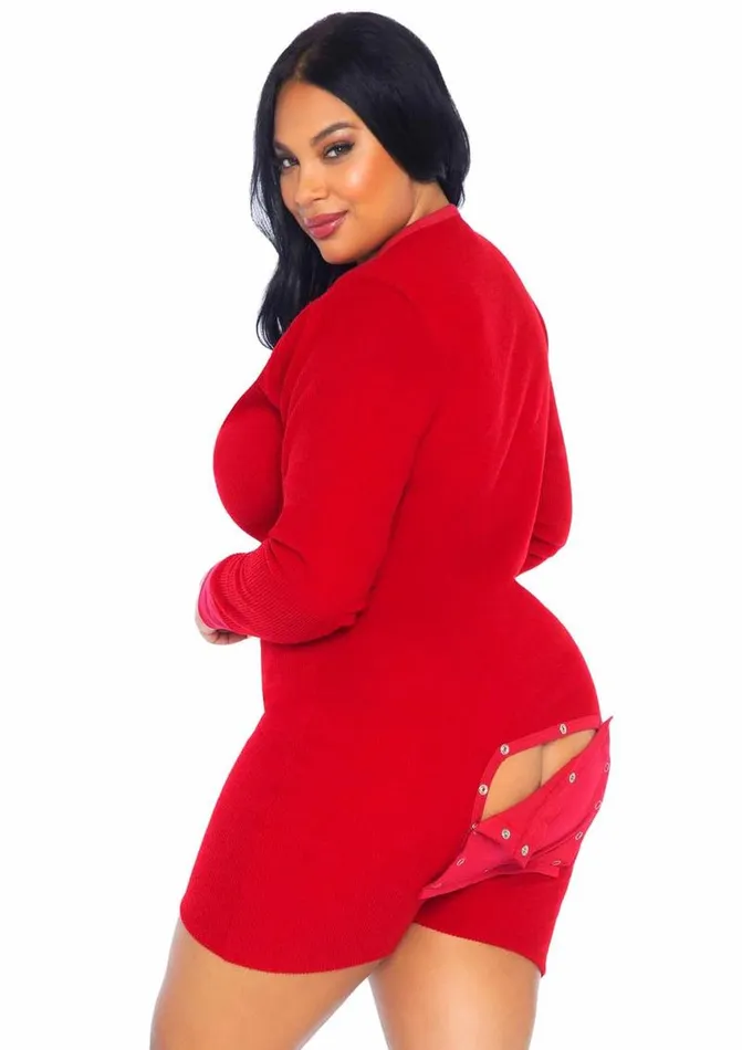 Leg Avenue Leg Avenue Brushed Rib Romper Long Johns with Cheeky Snap Closure Back Flap Female Sex Toys Leg Avenue Leg Avenue Brushed Rib Romper Long Johns with Cheeky Snap Closure Back Flap Female Sex Toys