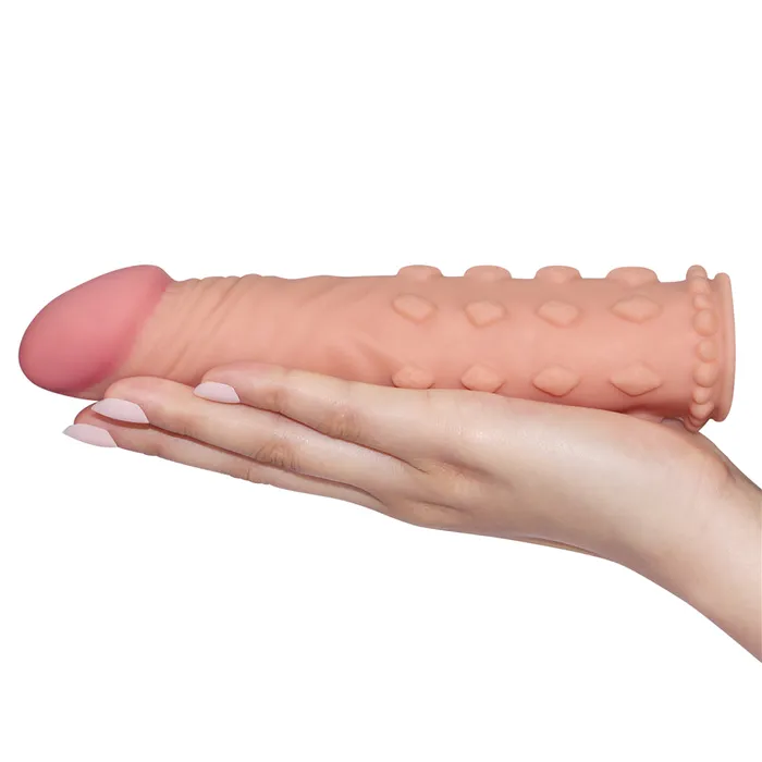 Lovetoy Male Sex Toys Lovetoy XTRA Girth Pleasure XTender Ribbed Penis Sleeve Flesh
