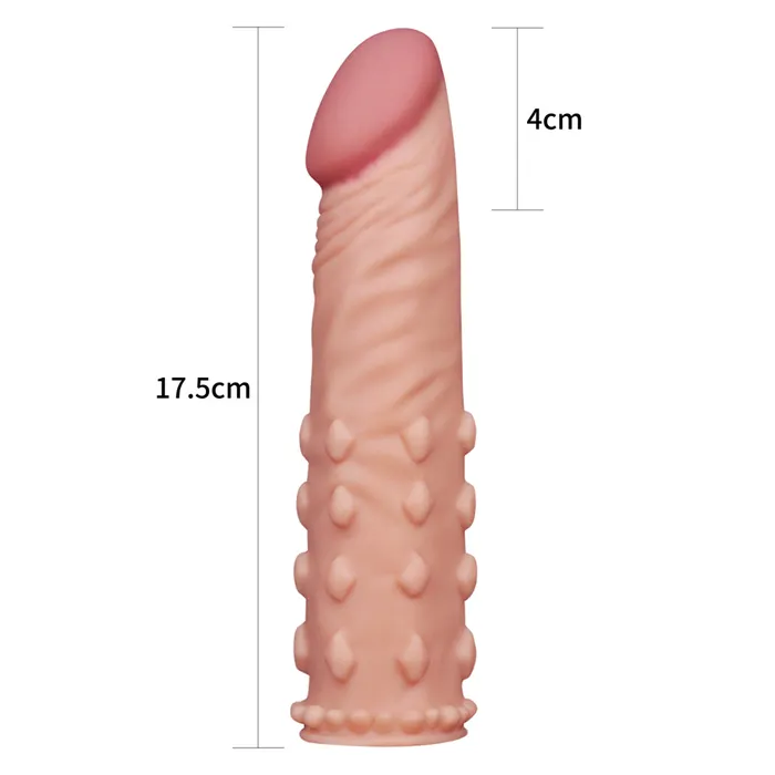 Lovetoy Male Sex Toys Lovetoy XTRA Girth Pleasure XTender Ribbed Penis Sleeve Flesh