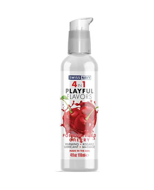 MD Science Lab Female Sex Toys Swiss Navy 4 in 1 Playful Flavors Poppin Wild Cherry 4 oz MD Science Lab Female Sex Toys Swiss Navy 4 in 1 Playful Flavors Poppin Wild Cherry 4 oz