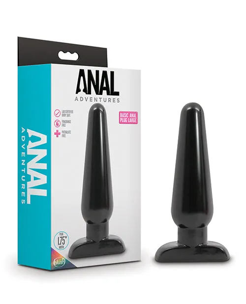 Male Sex Toys Blush Novelties Anal Adventures Basic Anal Plug Large Black