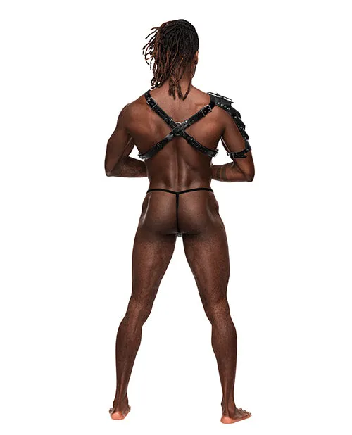 Male Sex Toys Male Power Aquarius Chest Half Sleeve Harness Black OS Comme Ci Comme Ca