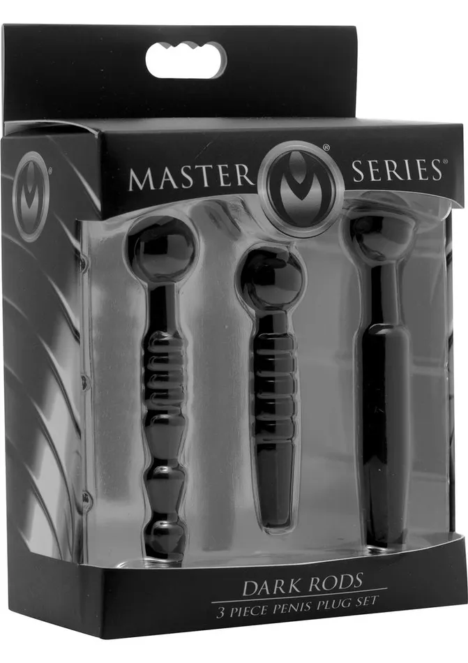 Male Sex Toys Master Series Master Series Dark Rods 3 Piece Silicone Penis Plug