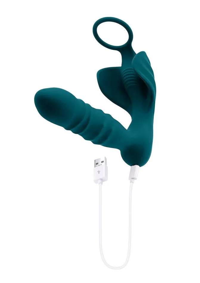 Male Sex Toys Playboy Playboy Bring It On Rechargeable Silicone Anal Plug with Cock Ring