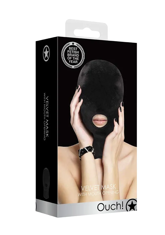 Male Sex Toys Shots America Velvet Velcro Mask With Mouth Opening