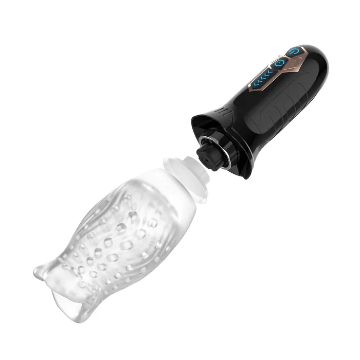 Male Sex Toys SIMU HAPPPY 360Automatic Rotation Vibrator Bare Sleeve 10 Vibration 5 Rotation Oral Sex Masturbator