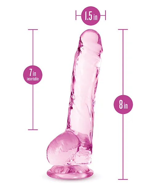Naturally Yours 8 Crystalline Dildo Rose Blush Novelties Female Sex Toys