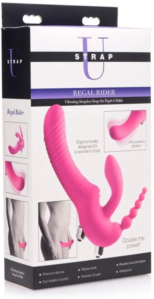 Nice and nasty Bz Female Sex Toys U STRAP Regal Rider Vibrating Strapless Strap on Triple G Dildo Pink Nice and nasty Bz Female Sex Toys U STRAP Regal Rider Vibrating Strapless Strap on Triple G Dildo Pink
