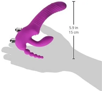 Nice and nasty Bz Female Sex Toys U STRAP Regal Rider Vibrating Strapless Strap on Triple G Dildo Pink