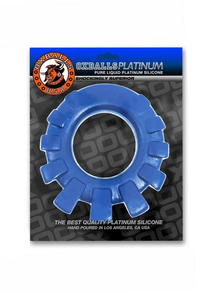 Oxballs Male Sex Toys CockLug Silicone Lugged Cock Ring Marine
